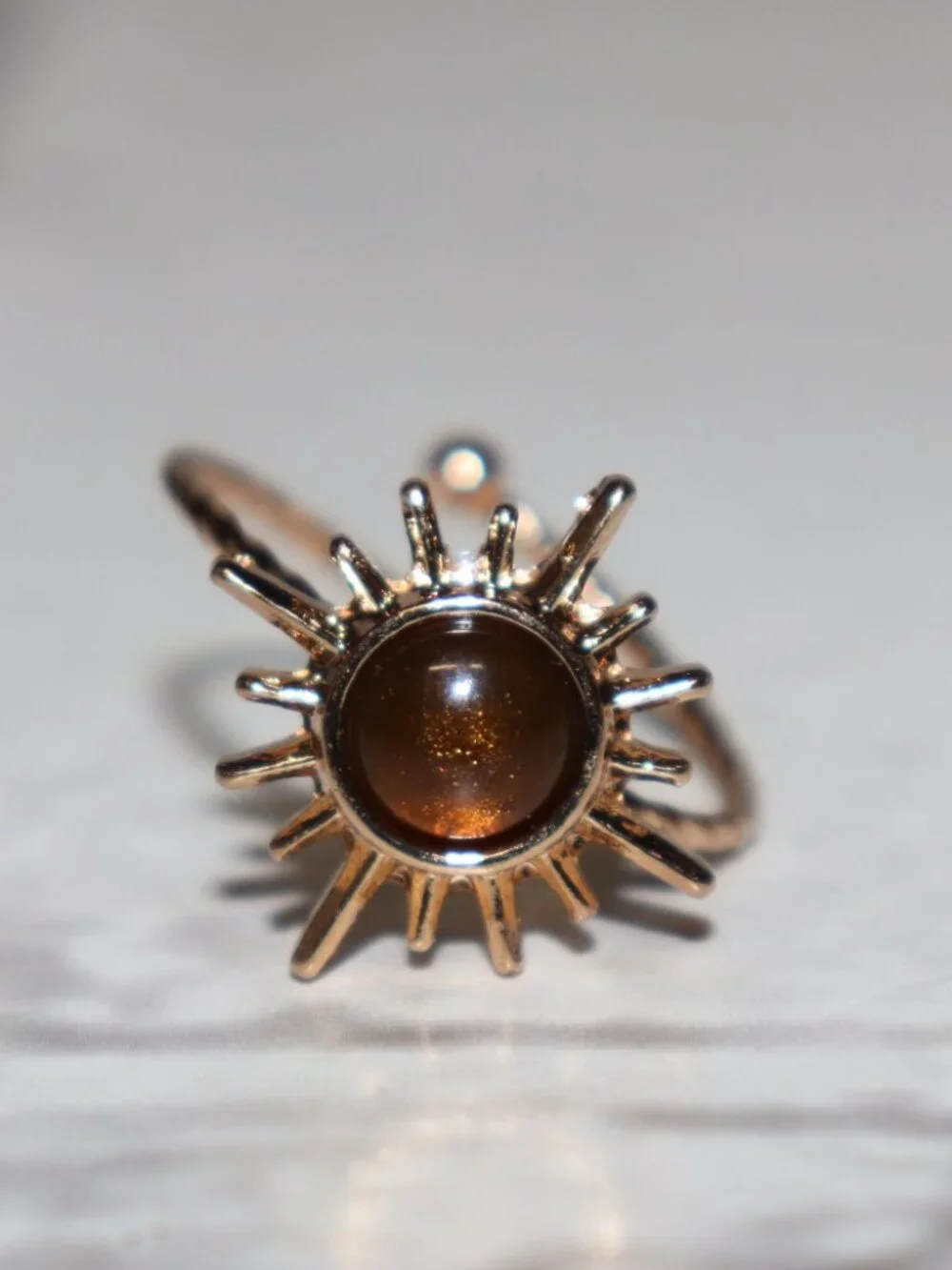 ✨ NWOT Gold Sunburst Ring • Adjustable Size 7–8 ✨